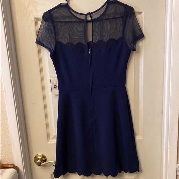 B Darlin Blue A-Line Mini Dress Short Sleeve Crew Neck NWT - Picture 4 of 11